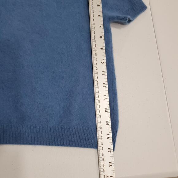 Quince Sweater Womens XS Blue 100% Cashmere Crewneck Short Sleeve Baby Tee - Picture 4 of 7